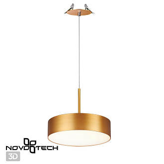 Светодиодный светильник 22 см, 30W, 4000K, Novotech Prometa 358766, золото