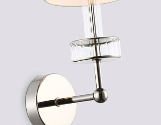 Бра с абажуром и хрусталем 21*15*35,5- см, 1*E14*40W, K, Ambrella Light High Light LH71005, никель