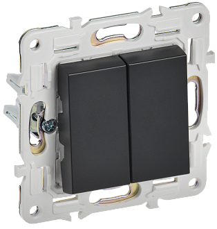 SKANDY Выключ. 2-кл. прох. 10А SK-V05Bl черн. IEK, SK-V22-0-10-K02