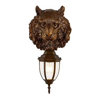 Уличный светильник Favourite Hant 2818-1W, D280*W310*H580, Каркас коричневого цвета, плафон из прозрачного стекла