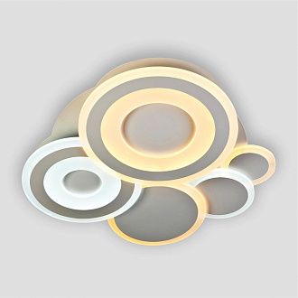 Светильник 50*50*7 см, LED 120W, 3300 / 5000К, Хром LED4U 10121/500