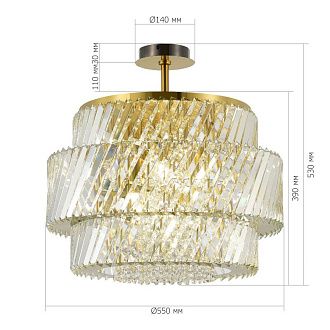 Люстра на штанге *55*53 см, 12*E14*40W, ST-Luce RITZ SL6138.313.12, латунный