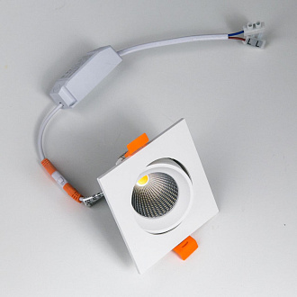 Встраиваемый светильник 9 см, 7W, 3500К, Citilux Альфа CLD001KNW0, белый, вр 8 см