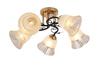 Люстра L540 x W540 x H240, мм, 5*40W (200W), GOLD+BLACK(ЗОЛОТО+ЧЁРНЫЙ) Rilon 06349/5 GOLD+BLACK