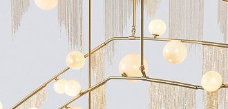 Подвесной светильник Адель Cherry Bomb Chandelier 7 260*24*190 см, 7*G9*40W, ImperiumLoft 40.1105, Латунь