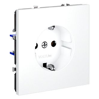 Розетка встраиваемая Voltum S70 с заземлением 16А, белый матовый пластик Soft touch VLS040102