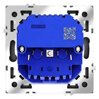 Розетка встраиваемая Voltum S70 с заземлением и защитными шторками, 16А, с USB, A+С, черный матовый пластик Soft touch VLS040508