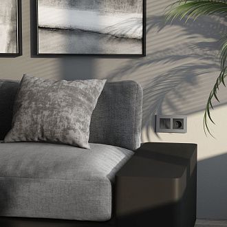 W0022965/ Рамка на 2 поста Slab (серебро софт) Werkel 4690389193415