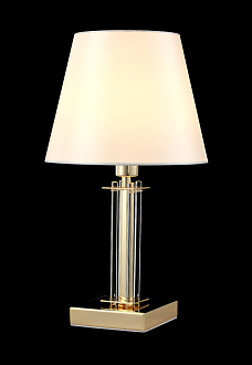 Настольная лампа 20 см, Crystal Lux NICOLAS LG1 GOLD/WHITE золото/прозрачный
