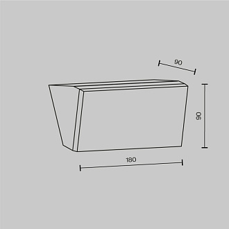 Светильник настенный 9*18*9 см, LED, 10W, 3000К, Maytoni Brick O436WL-L10GF3K серый
