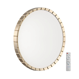 Cветильник 48,6*5,9 см, LED 70W, 3000-6000 К, IP43, белый/золотой, пластик Sonex Atabi Gold, 7648/EL