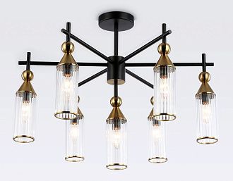 Люстра на штанге **-52 см, 7*E14*40W, K, Ambrella Light High Light LH55257, черный, латунь
