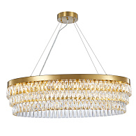 Подвесная люстра Favourite Magnitudo 2206-16C, L1000*W500*H260/1760, каркас золотого цвета, хрусталь прямоугольной формы высшего качества
