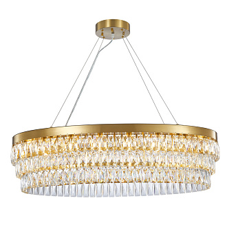 Подвесная люстра Favourite Magnitudo 2206-16C, L1000*W500*H260/1760, каркас золотого цвета, хрусталь прямоугольной формы высшего качества