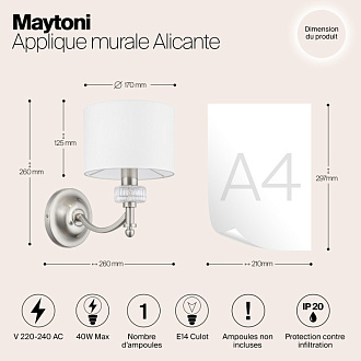 Бра Maytoni Alicante MOD014WL-01N, белый