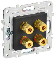 SKANDY Аудиорозетка 4-мест. SK-A01G граф. IEK, SK-S40-K53