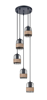 Подвесной светильник  29*168 см, 5*E27 черный Vele Luce Extra VL6472P05