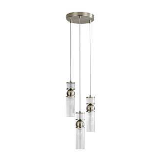 Подвес 22*22*222-222 см, 3*E14*40W, Lumion Denver LUM8277/3A, стальной; серебристый