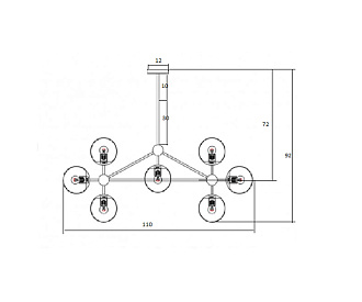 Люстра Kink Light МОДИ 07535-10,19 черный, диаметр 110 см