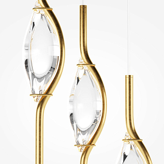 Каскадная люстра 30*30*365 см, LED, 3000К, Maytoni Foresight MOD347PL-L24BS3K латунный