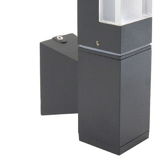 Уличный светильник Favourite Pillar 2861-1W, D100*W50*H270, уличный настенный светильник; металлическое основание черного цвета; плафон из акрила, IP54; свечение мягкое