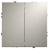 Выключатель с самовозвратом встраиваемый Voltum S70 двухклавишный 10А, кашемир пластик Soft touch VLS020603