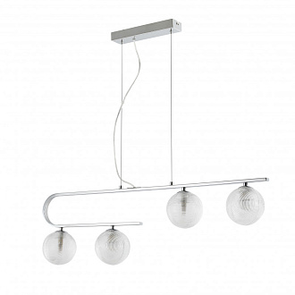 Подвесная люстра Favourite Idem 2724-4P, L870*W120*H305/1500, хром, плафоны из рифленого прозрачного стекла