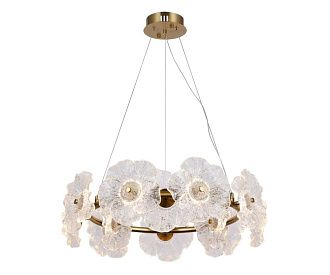 Подвесная люстра 60 см, 24W, 3000K, Kink Light Грея 07601-60A,36, латунь