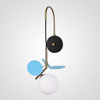 Бра Light of MATISSE BLUE W 24*24*45 см, 1*G9*20W, ImperiumLoft matisse-bluew01, Чёрный, Латунь, Голубой