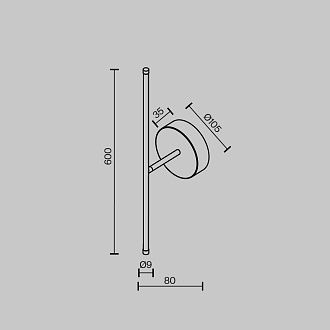 Бра 8*10,5*-60 см, *LED*6W, 2700K, Maytoni Elegant C084WL-L7BS2.7K-1, Латунь
