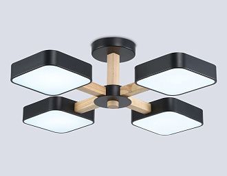Люстра светодиодная на штанге **16- см, **W, 3000-6000K, Ambrella Light Comfort FL4880, черный, дерево
