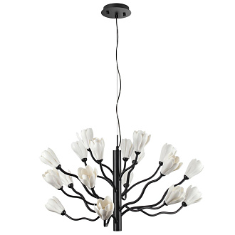 Люстра 80 см, 15*G4 LED*5W Odeon Light Gardi 5090/18, черный матовый