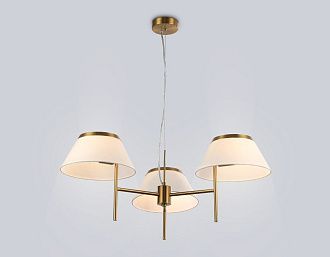 Подвесная люстра с абажурами **29-108 см, 3*E14*40W, K, Ambrella Light High Light LH72471, латунь