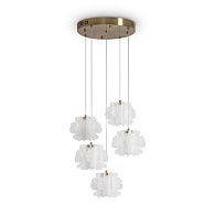Подвесной светильник 42 см, 33W, 2800K, Freya Flower FR5579PL-L40BS, латунь