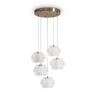 Подвесной светильник 42 см, 33W, 2800K, Freya Flower FR5579PL-L40BS, латунь