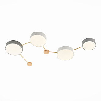 Светильник потолочный 90*73 см, 66W, 4000K  EVOLUCE  DOSSENA SLE600102-04  Золотистый, Светлое дерево