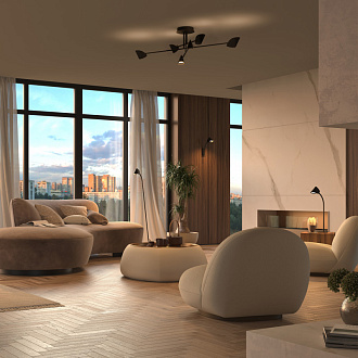 Люстра *115*29,2 см, LED * 6 44.5W, 3000К Mantra Capuccina 7580, черный