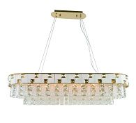 Люстра L1000 x W350 x H240(1440), мм, 10*40W (400W), PLATING BRASS+CLEAR (Латунь + Прозрачный Хрусталь) NewRgy 5860P/10 PLATING BRASS+CLEAR