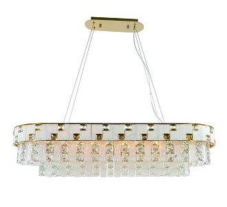 Люстра L1000 x W350 x H240(1440), мм, 10*40W (400W), PLATING BRASS+CLEAR (Латунь + Прозрачный Хрусталь) NewRgy 5860P/10 PLATING BRASS+CLEAR