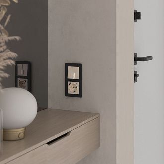 W1120143 Выключатель двухклавишный с подсветкой, айвори акрил Werkel, 4690389197031