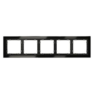 Рамка стеклянная Voltum S70 на 5 постов, черный,стекло Стекло/пластик  VLS110508
