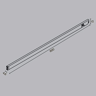 Трековый светильник 90*0,5*1,2 см, LED 15W 4000K Maytoni Technical Accessories for tracks Levity Basis TR190-1-15W4K-B черный