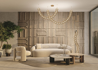 Торшер 56,9*25*154,7 см, LED*48W, 3000 К, Golden Cage MOD216FL-L38G3K Maytoni, Золото