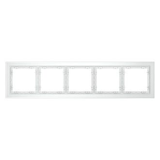 Рамка стеклянная Voltum S70 на 5 постов, белый,матовый,стекло Стекло/пластик матовая VLS110502
