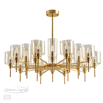 Потолочная люстра Odeon Light Diatra 4689/20, диаметр 114 см, золото-янтарный
