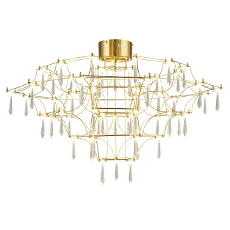 Потолочная люстра 50 см, 28W, 3000-6000K, Omnilux Сocullo OML-95503-57, латунь