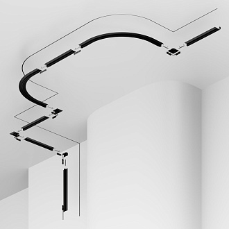 Шинопровод встраиваемый 200*5*1,5 см, Maytoni Technical  Busbar trunkings Levity TRX184-122B черный