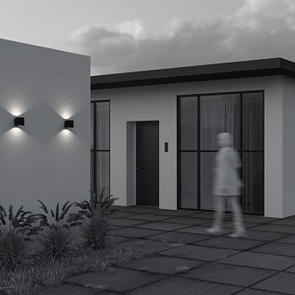 Уличный настенный светильник 8*12*-11 см, *LED*10W, 3000K, Maytoni Outdoor Block O507WL-L10B3K, Черный