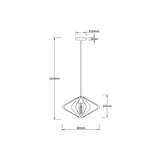 Подвесной светильник  38*152 см, 1*E27 розовое золото Vele Luce Ophir VL5324P11