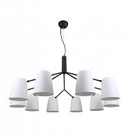 Подвесная люстра F-Promo Trick 2762-10P, D1050*H610/1560, Каркас черного цвета, металлические плафоны белого цвета